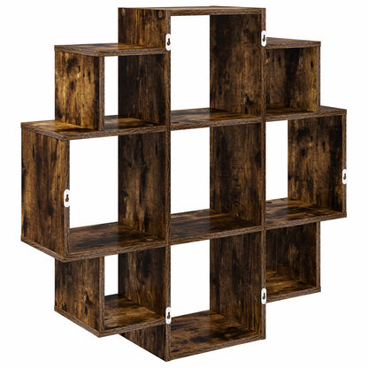 vidaXL Wall Shelf Smoked Oak 90 x 25 x 90 cm Engineered Wood