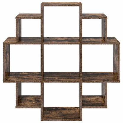 vidaXL Wall Shelf Smoked Oak 90 x 25 x 90 cm Engineered Wood