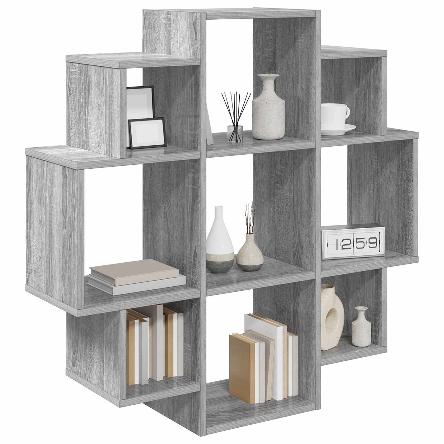 vidaXL Wall Shelf Grey Sonoma 90 x 25 x 90 cm Engineered Wood