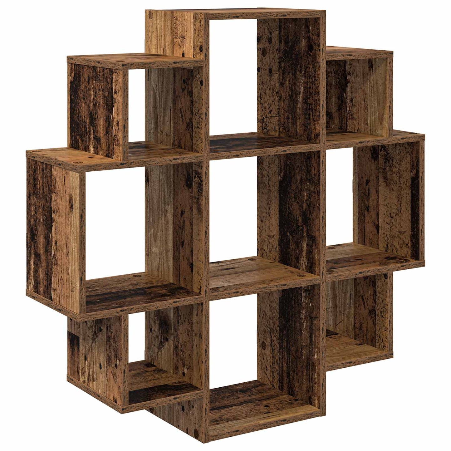 vidaXL Wall Shelf Old Wood 90 x 25 x 90 cm Engineered Wood