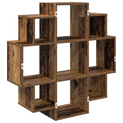 vidaXL Wall Shelf Old Wood 90 x 25 x 90 cm Engineered Wood