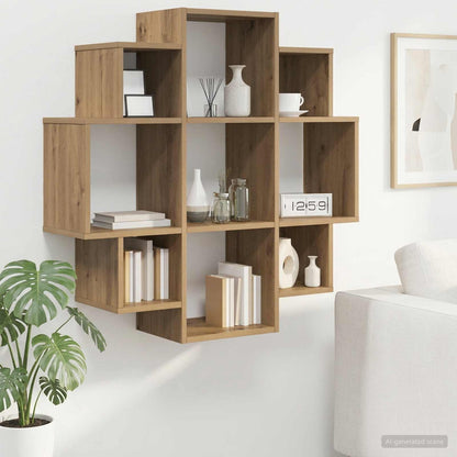 vidaXL Wall Shelf Artisan Oak 90 x 25 x 90 cm Engineered Wood