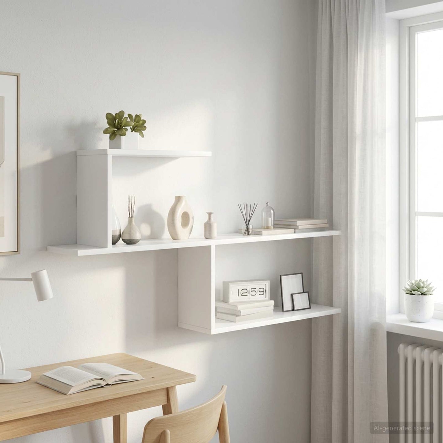vidaXL Wall Shelf White 122 x 18 x 60 cm Engineered Wood
