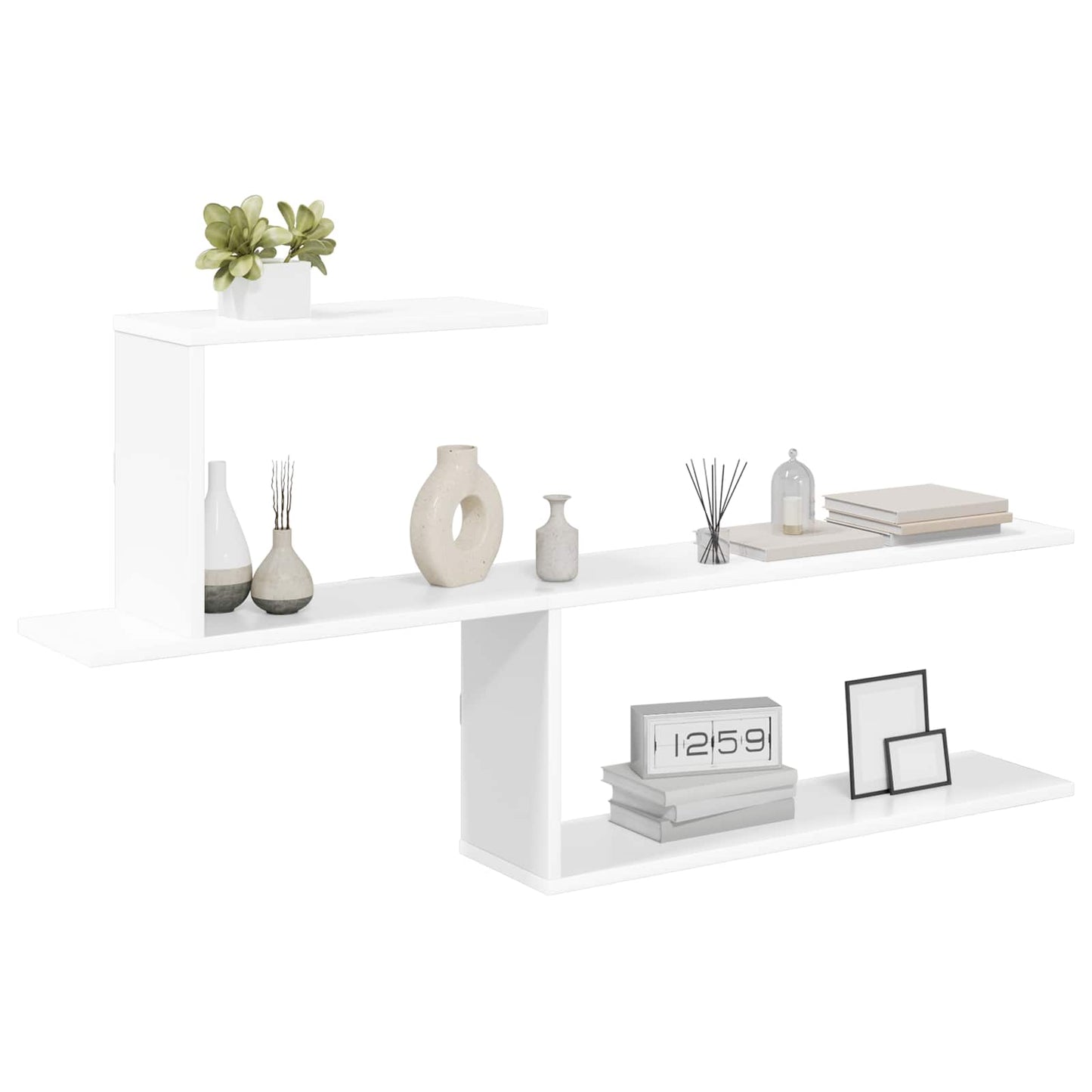 vidaXL Wall Shelf White 122 x 18 x 60 cm Engineered Wood