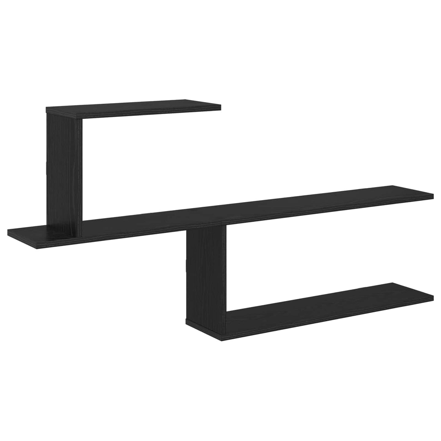 vidaXL Wall Shelf Black Oak 122 x 18 x 60 cm Engineered Wood