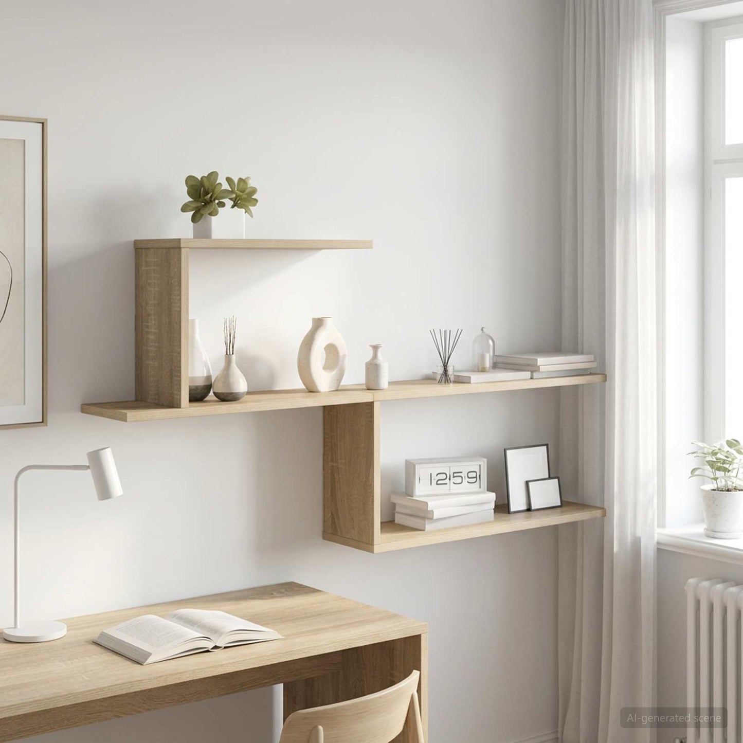 vidaXL Wall Shelf Sonoma Oak 122 x 18 x 60 cm Engineered Wood