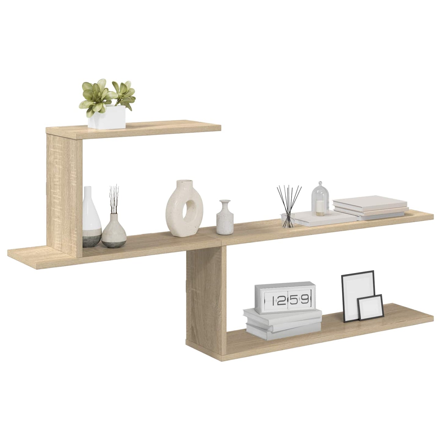 vidaXL Wall Shelf Sonoma Oak 122 x 18 x 60 cm Engineered Wood