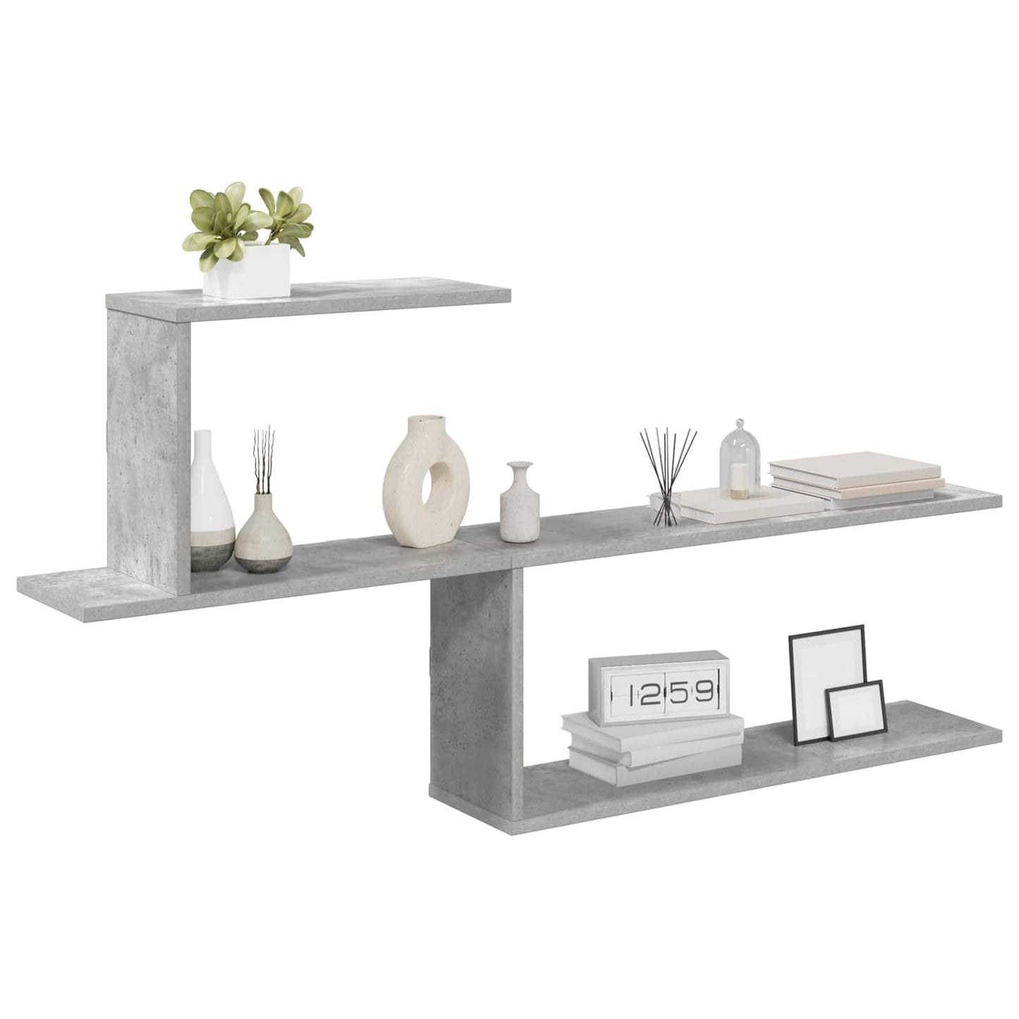 vidaXL Wall Shelf Concrete Grey 122 x 18 x 60 cm Engineered Wood