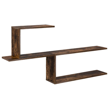 vidaXL Wall Shelf Smoked Oak 122 x 18 x 60 cm Engineered Wood