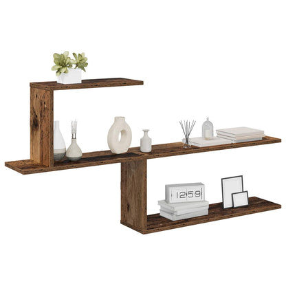 vidaXL Wall Shelf Old Wood 122 x 18 x 60 cm Engineered Wood