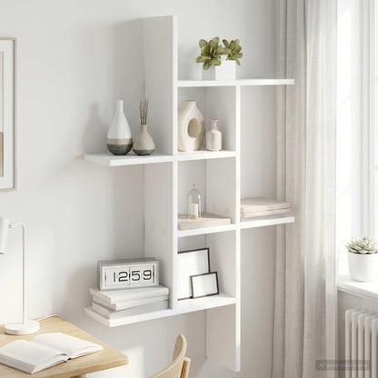 vidaXL Wall Shelf White 61 x 15 x 102 cm Engineered Wood