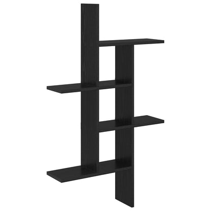 vidaXL Wall Shelf Black Oak 61 x 15 x 102 cm Engineered Wood