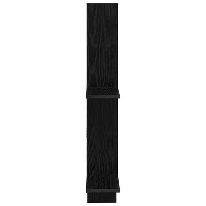 vidaXL Wall Shelf Black Oak 61 x 15 x 102 cm Engineered Wood