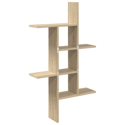 vidaXL Wall Shelf Sonoma Oak 61 x 15 x 102 cm Engineered Wood