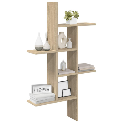 vidaXL Wall Shelf Sonoma Oak 61 x 15 x 102 cm Engineered Wood