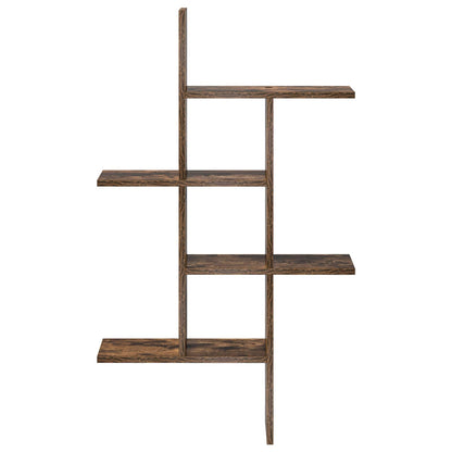 vidaXL Wall Shelf Smoked Oak 61 x 15 x 102 cm Engineered Wood