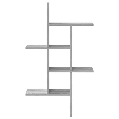 vidaXL Wall Shelf Grey Sonoma 61 x 15 x 102 cm Engineered Wood