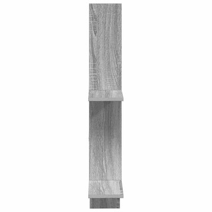 vidaXL Wall Shelf Grey Sonoma 61 x 15 x 102 cm Engineered Wood