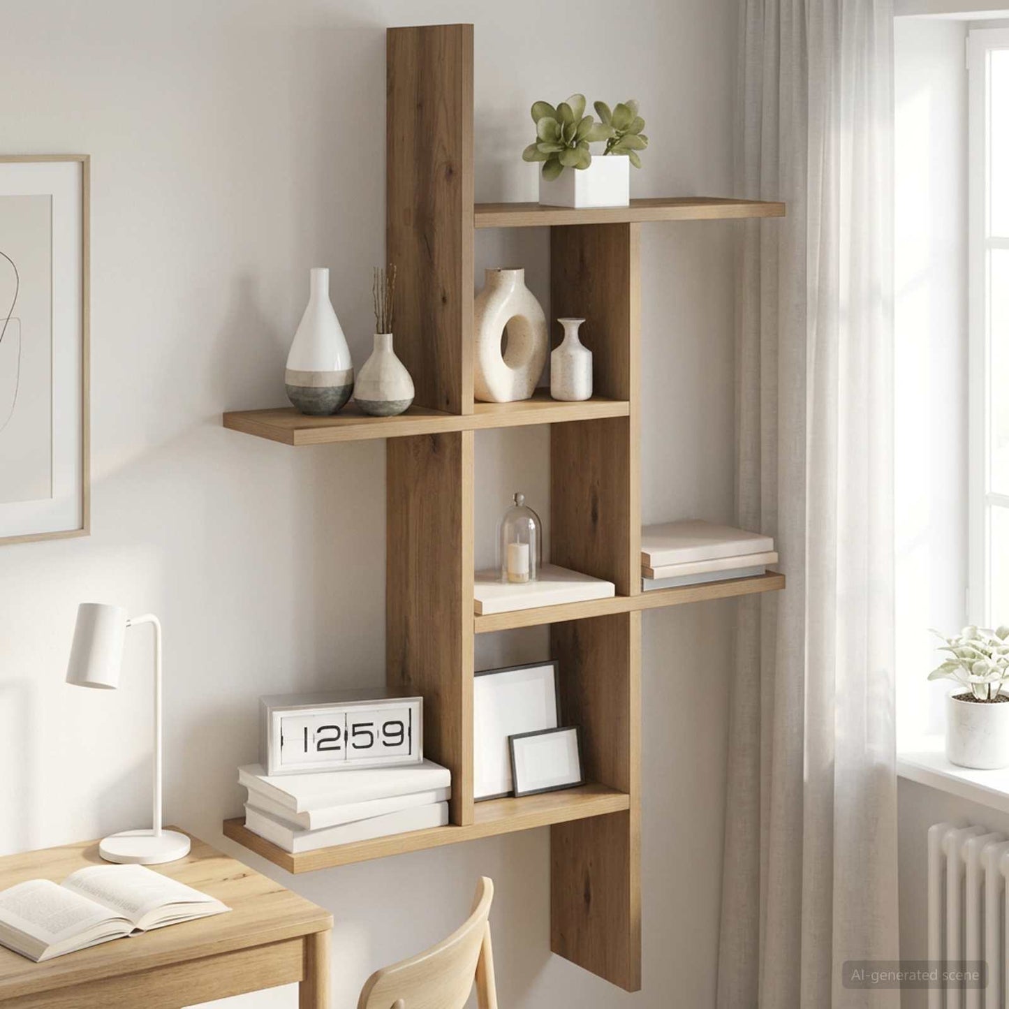 vidaXL Wall Shelf Artisan Oak 61 x 15 x 102 cm Engineered Wood