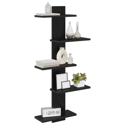 vidaXL Wall Floating Shelf Black Oak 48.5 x 15 x 101 cm