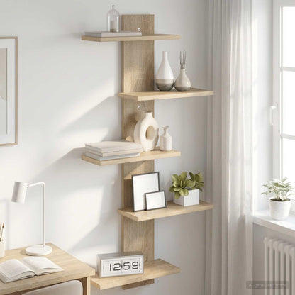vidaXL Wall Floating Shelf Sonoma Oak 48.5 x 15 x 101 cm
