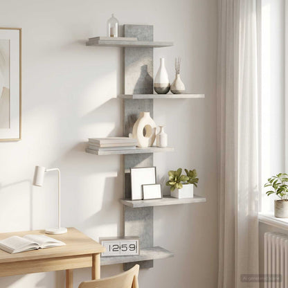 vidaXL Wall Floating Shelf Concrete Grey 48.5 x 15 x 101 cm