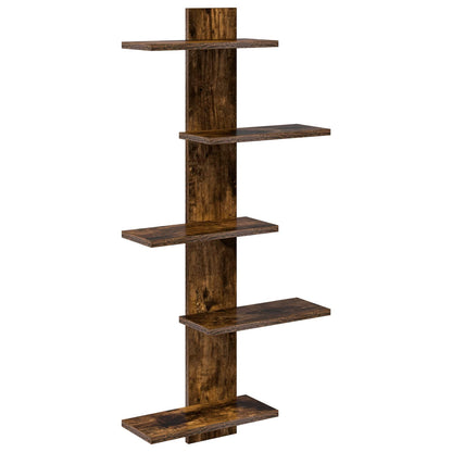 vidaXL Wall Floating Shelf Smoked Oak 48.5 x 15 x 101 cm