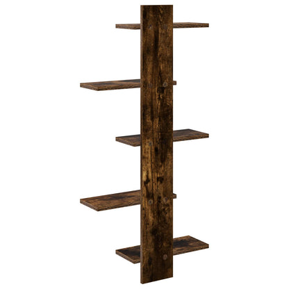 vidaXL Wall Floating Shelf Smoked Oak 48.5 x 15 x 101 cm