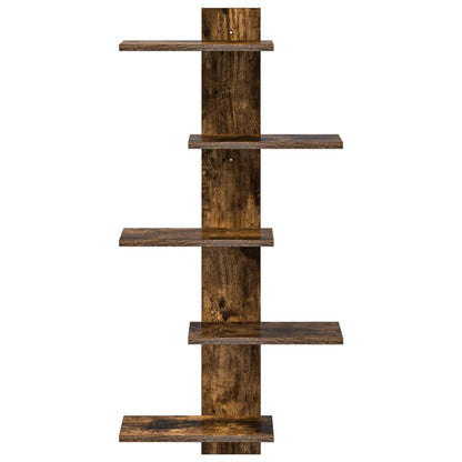 vidaXL Wall Floating Shelf Smoked Oak 48.5 x 15 x 101 cm
