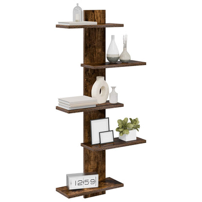 vidaXL Wall Floating Shelf Smoked Oak 48.5 x 15 x 101 cm