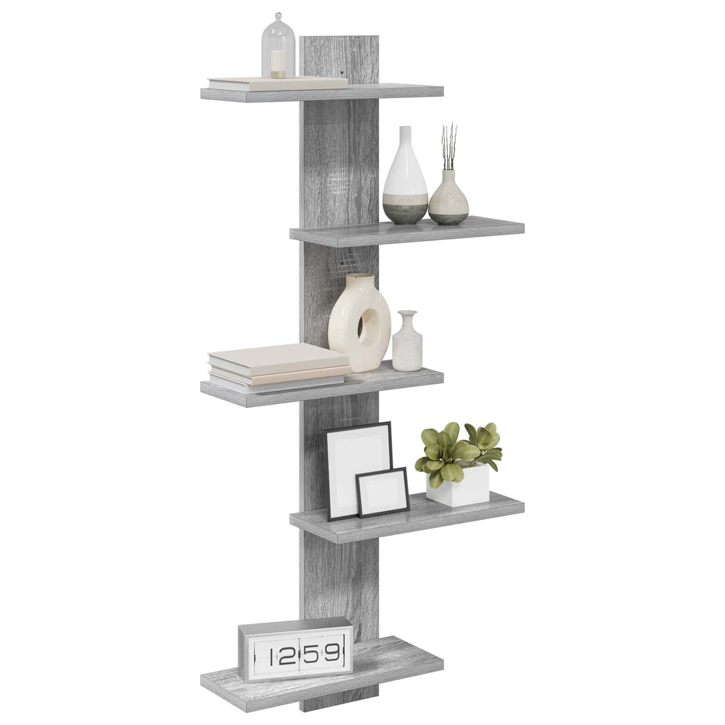 vidaXL Wall Floating Shelf Grey Sonoma 48.5 x 15 x 101 cm