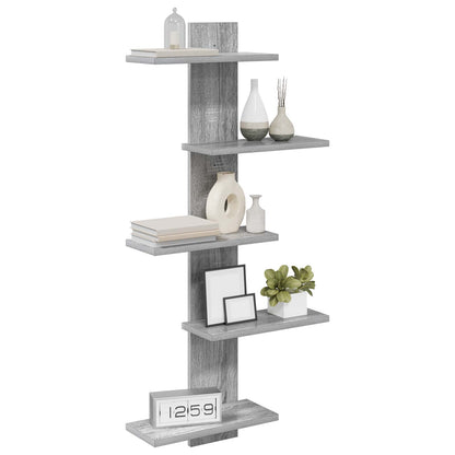 vidaXL Wall Floating Shelf Grey Sonoma 48.5 x 15 x 101 cm
