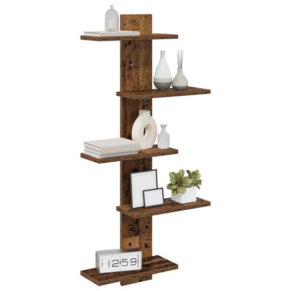 vidaXL Wall Floating Shelf Old Wood 48.5 x 15 x 101 cm Engineered Wood