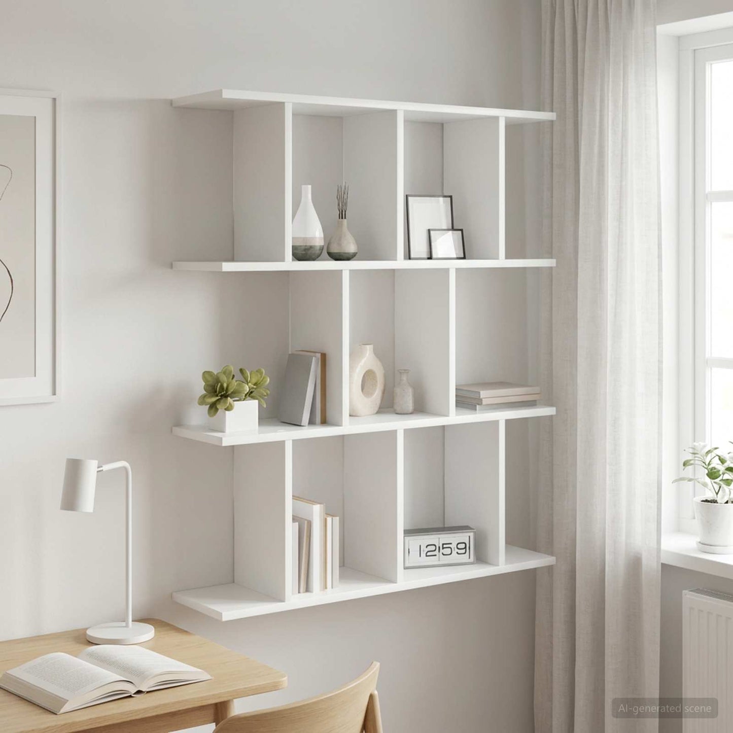 vidaXL Wall Shelf White 80 x 20 x 96 cm Engineered Wood