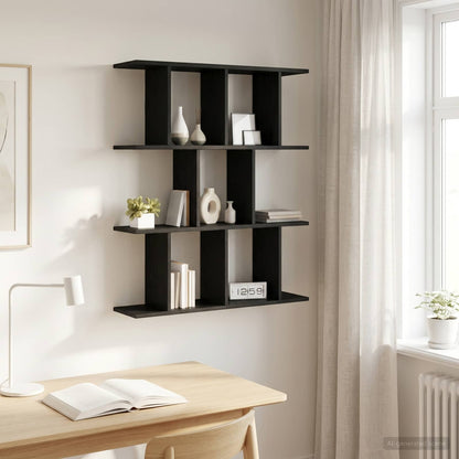 vidaXL Wall Shelf Black Oak 80 x 20 x 96 cm Engineered Wood