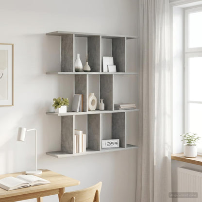 vidaXL Wall Shelf Concrete Grey 80 x 20 x 96 cm Engineered Wood