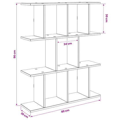 vidaXL Wall Shelf Smoked Oak 80 x 20 x 96 cm Engineered Wood