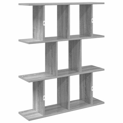 vidaXL Wall Shelf Grey Sonoma 80 x 20 x 96 cm Engineered Wood