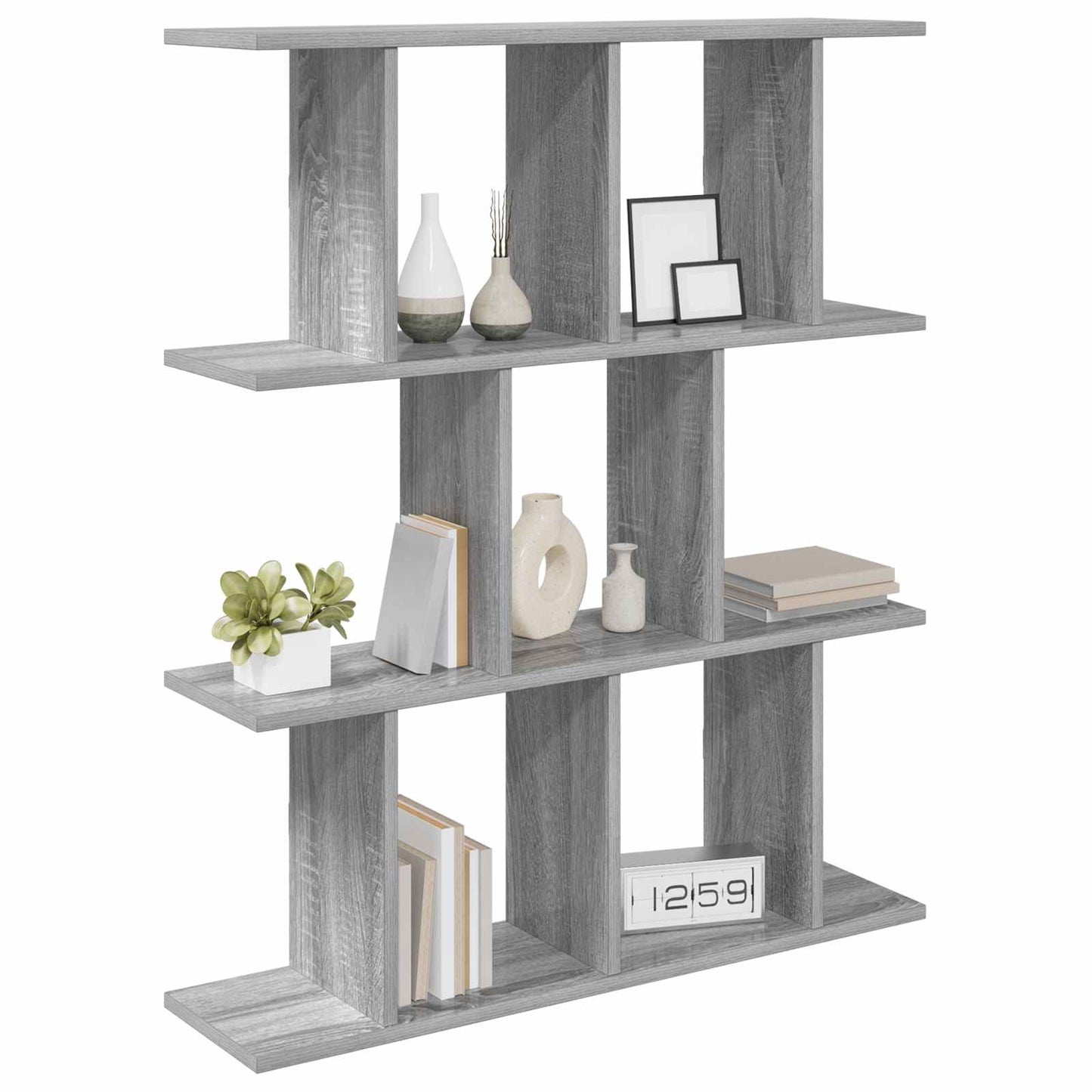 vidaXL Wall Shelf Grey Sonoma 80 x 20 x 96 cm Engineered Wood