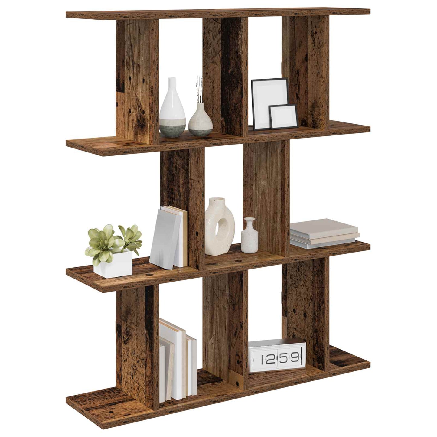 vidaXL Wall Shelf Old Wood 80 x 20 x 96 cm Engineered Wood