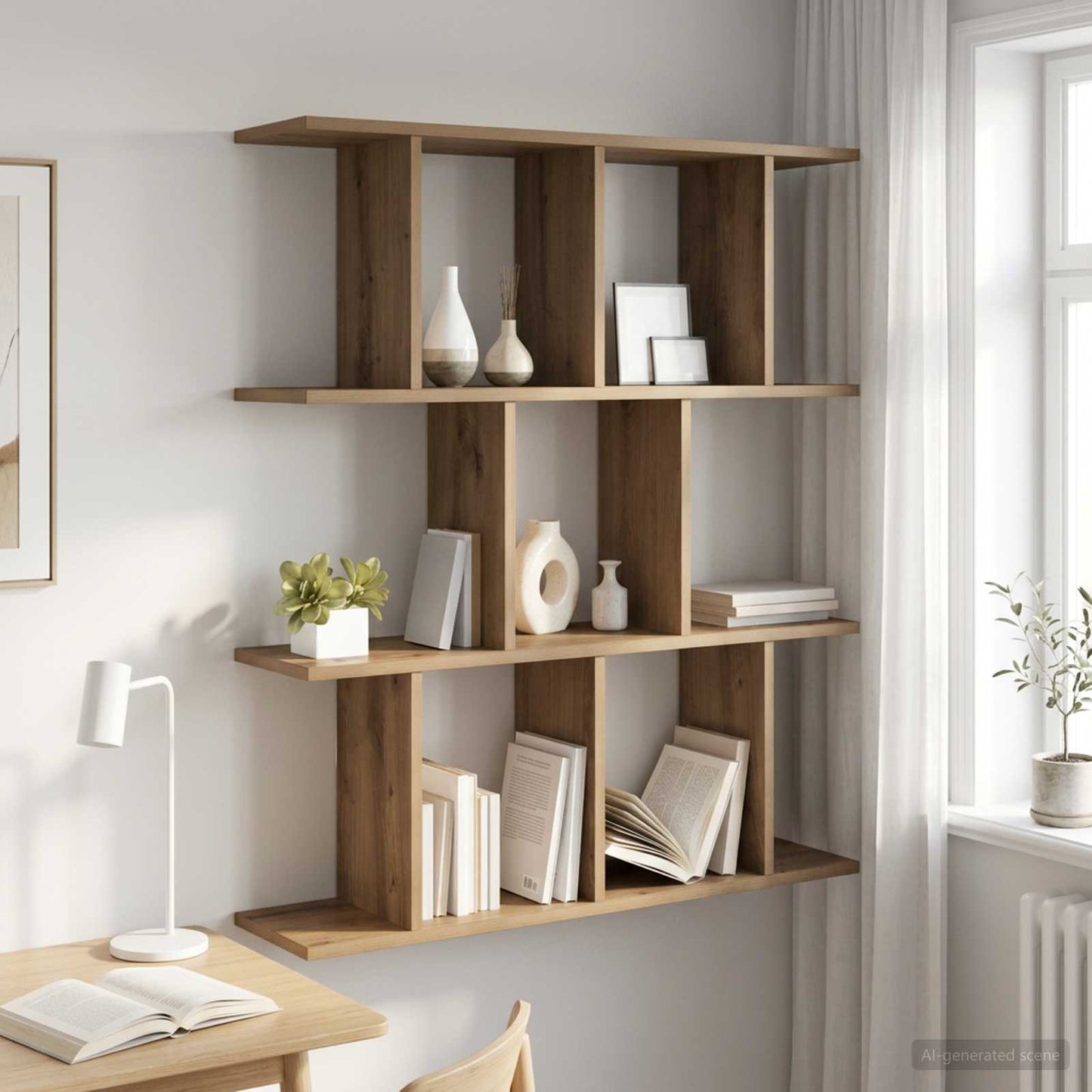 vidaXL Wall Shelf Artisan Oak 80 x 20 x 96 cm Engineered Wood
