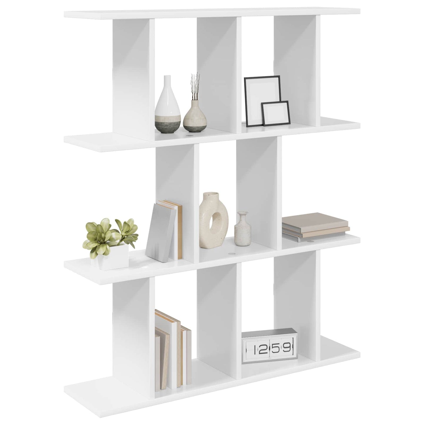 vidaXL Wall Shelf White 102 x 20 x 96 cm Engineered Wood