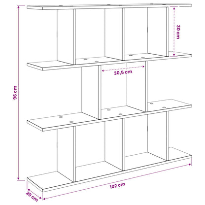 vidaXL Wall Shelf White 102 x 20 x 96 cm Engineered Wood