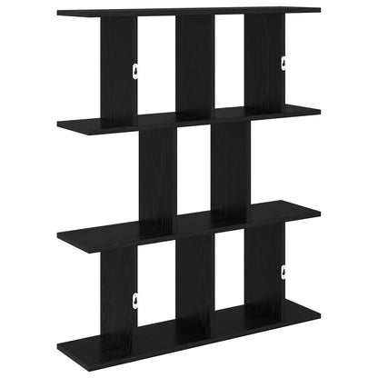 vidaXL Wall Shelf Black Oak 102 x 20 x 96 cm Engineered Wood