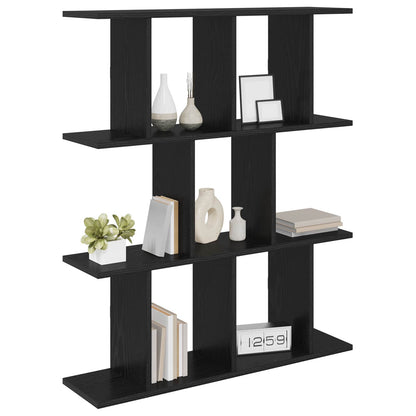 vidaXL Wall Shelf Black Oak 102 x 20 x 96 cm Engineered Wood