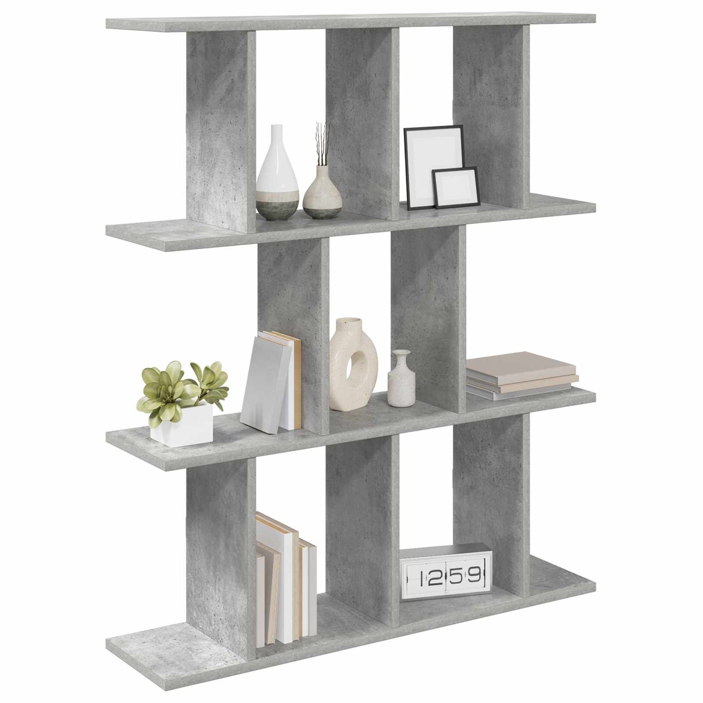 vidaXL Wall Shelf Concrete Grey 102 x 20 x 96 cm Engineered Wood