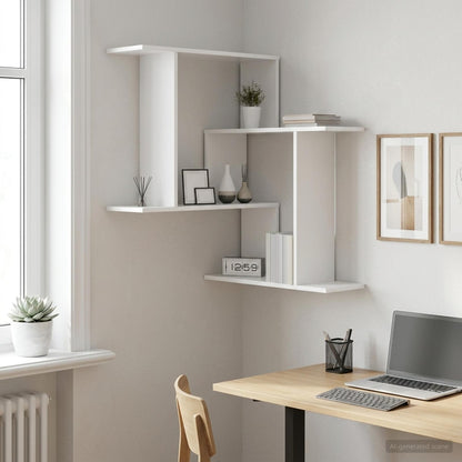 vidaXL Wall Shelf White 67 x 67 x 87 cm Engineered Wood