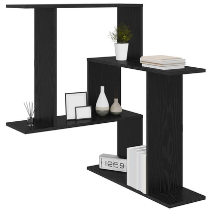 vidaXL Wall Shelf Black Oak 67 x 67 x 87 cm Engineered Wood