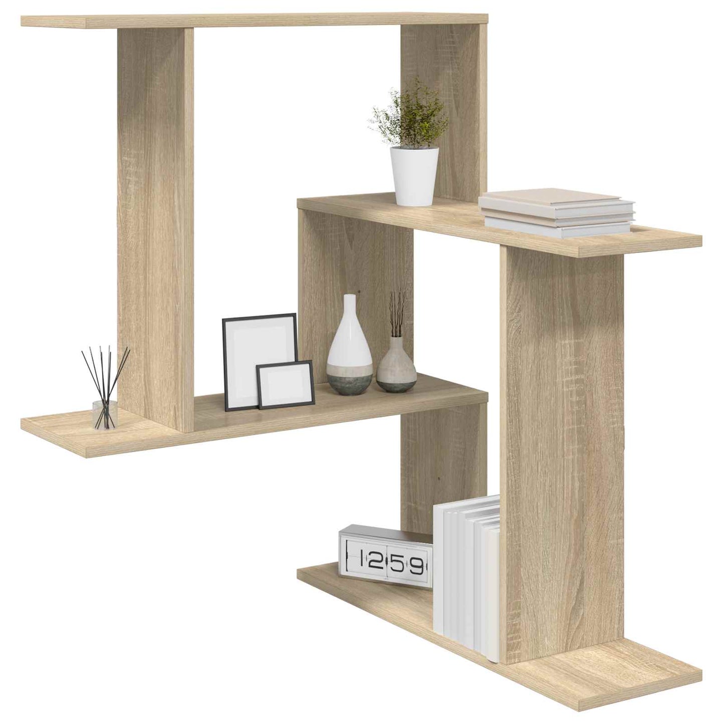 vidaXL Wall Shelf Sonoma Oak 67 x 67 x 87 cm Engineered Wood