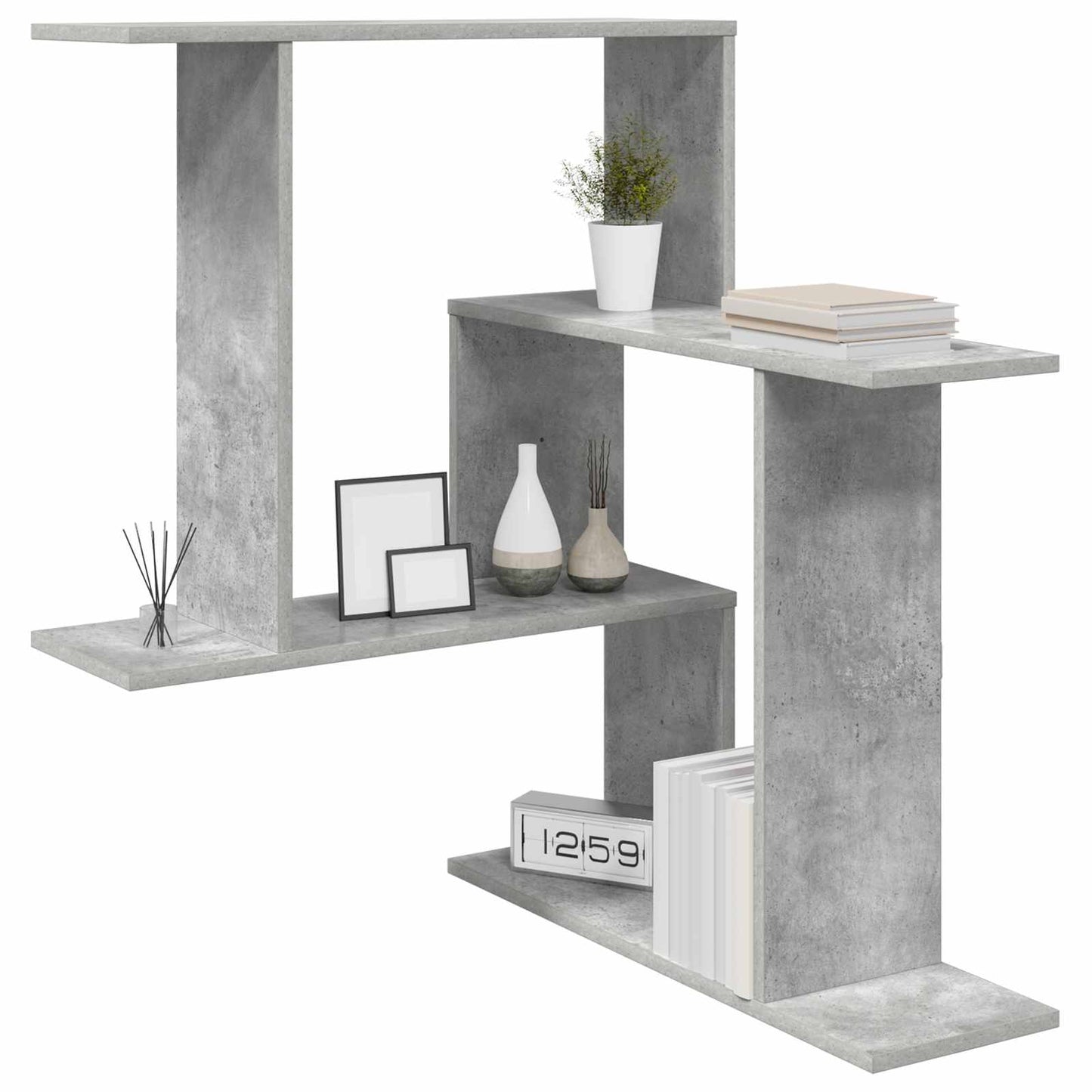 vidaXL Wall Shelf Concrete Grey 67 x 67 x 87 cm Engineered Wood
